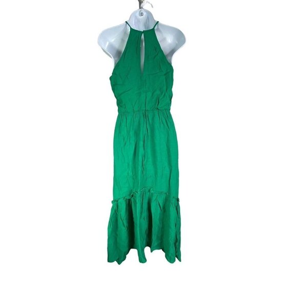 All in Favor Womens Halter Maxi Dress Forest Green Dress Size XS - Picture 4 of 8